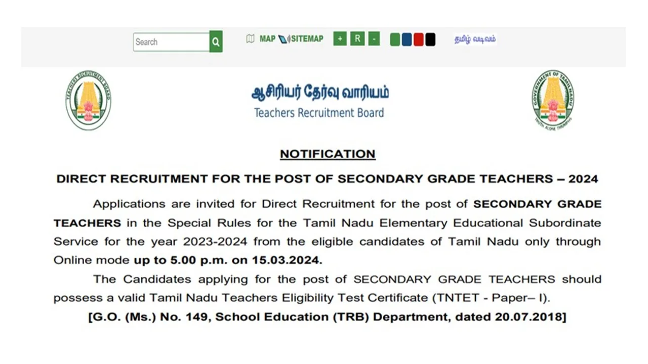 TNTRB SGT Notification2024