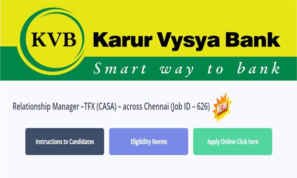 KVB Relationship Manager Recruitment 2024