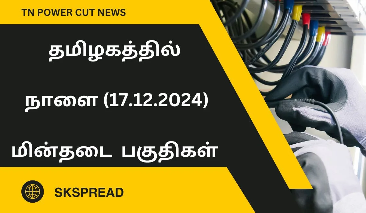 தமிழகத்தில் நாளை (17.12.2024) மின்தடை பகுதிகள் ! மின்சார வாரியம் வெளியிட்ட அறிவிப்பு !